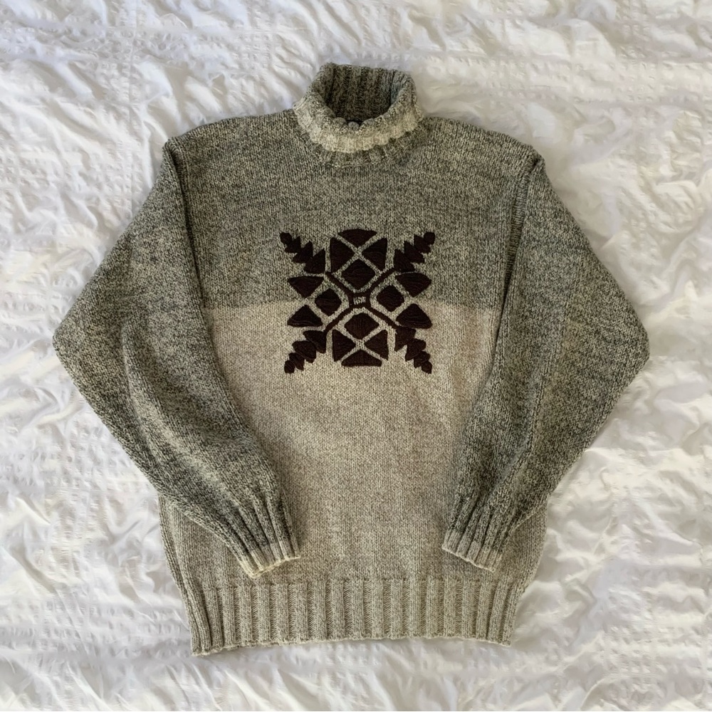 Vintage 90’s Tommy Hilfiger Fair Isle Turtleneck Sweater - Picture 7 of 12
